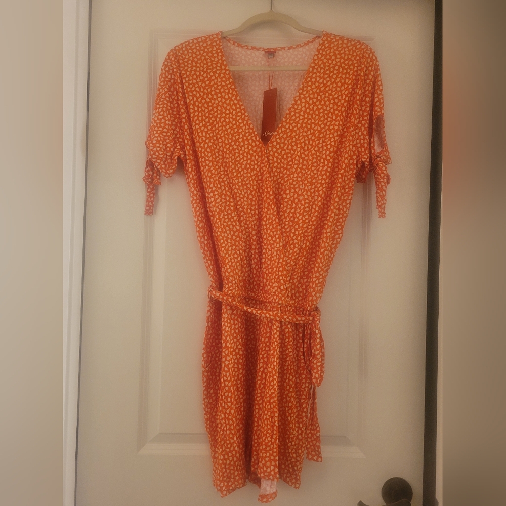 S. Oliver ~ Orange Short Romper w/Pockets